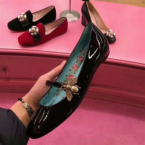 gucci flat heel shoes|flat gucci shoes for women.